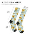 thumbnail image 4 of Sikiie Blue White Striped Sunflower 1 Pairs Compression Socks for Men and Women 15-20 mmHg Running Support Socks, 4 of 7