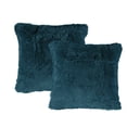 thumbnail image 6 of Home Soft Things Luxury Shaggy Faux Fur Throw Pillow Cases, Ultra Soft Plush Pillow Covers Fluffy Decorative Cushion Covers, No Pillow Insert, Set of 2, Teal, 26x26 Inch, 6 of 6