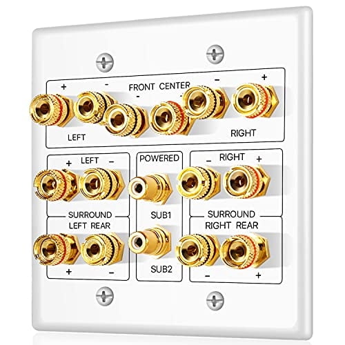 Placa de pared para altavoces de home theater - TNP - Conexión dorada de banana