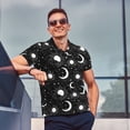 thumbnail image 4 of Balery Crescent and Stars Camisa Polo de Hombre con Estampado, de Manga Corta y Tejido Medio, Camisa Tipo Golf Polo-4X-Large, 4 of 6