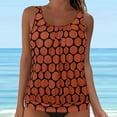 thumbnail image 2 of GEWSEY Plus Size for Women Tankini Swimsuits for Women Trendy Tank Tops Modest Bathing Suits Swimwear Orange, XL, 2 of 7