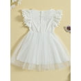 thumbnail image 3 of Wassery Toddler Little Girls Dress  Short Sleeve Floral Lace Layered Birthday Princess Dress Summer Casual Ruffles Tulle A-Lined Dress 12M-5T, 3 of 9