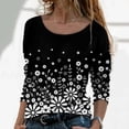thumbnail image 2 of T-shirts à Manches Longues Col Rond pour Femmes Hauts Tunique Imprimée Florale Tendance Hauts Décontractés Amples Confortables Chandails en Molleton Blouses, 2 of 5