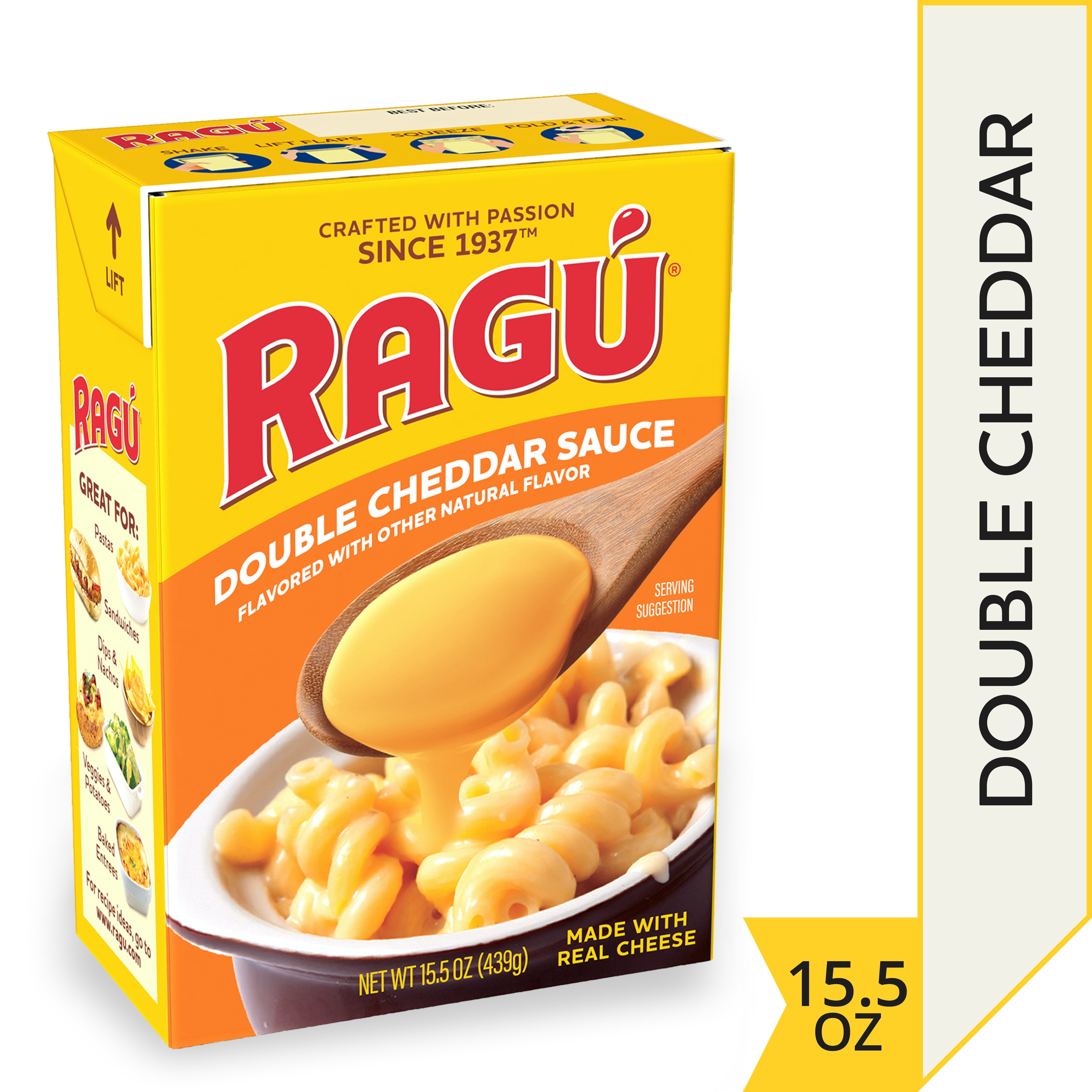 Ragu Double Cheddar Sauce, Made with Real Cheese, Sauce for Homemade Mac and Cheese, Fondue and Cheese Sauce, 15.5 OZ Tetra picture