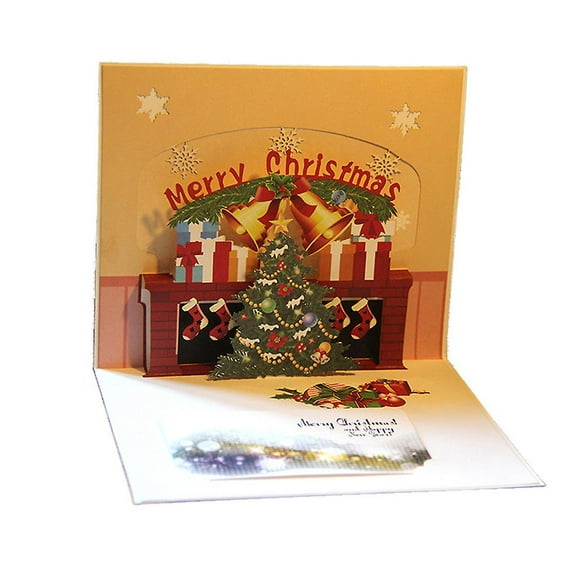 Carte de Vœux Joyeux Noël 3d Pop-up avec Enveloppe Carte Postale Arbre de Noël Décoration d'Invitation de Fête