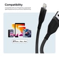 thumbnail image 5 of Powertek Ultra 6ft USB-A to Lightning Cable, Black, Silicone with PVC Mesh Jacket, Consistent Data Transfer, MFi Certified Charging Cable, 5 of 6