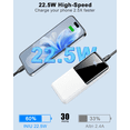 thumbnail image 2 of Portable Charger Power Bank, 10000mAh Mini Portable Battery Fast Charging Battery Pack Travel Essentials, PD 3.0 QC 4.0 External Phone Powerbank for iPhone Android Samsung and USB/USB-C Devices, 2 of 7
