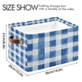 thumbnail image 4 of Yayeee Canvas Storage Basket with Handles for Shelves Fabric Bins Closet Organizer, Blue Plain, 4 of 8