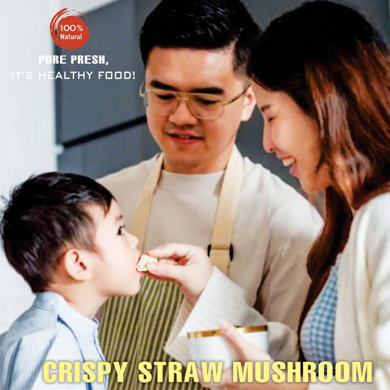 CRISPY STRAW MUSHROOM 1,76 oz (50g) VIETFARMFOOD: Freeze-dried, no sugar added, naturally sweet. Nutritious, pure, and crunchy. Great for snacking, toppings, desserts or healthy gifting