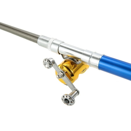 Alvey Fishing Fishing Rod Reel Combo Kit Set Mini Telescopic Portable Pocket Pen Fishing Rod Pole + Reel Aluminum Alloy Fishing Accessories ()