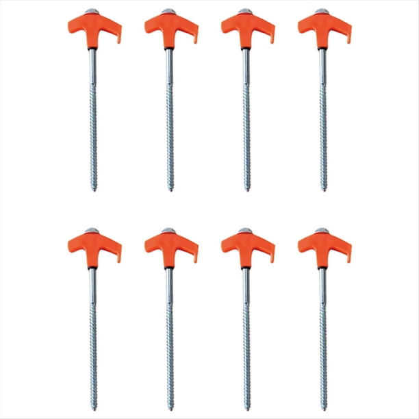 Estacas Atornilladas para Tienda de Campaña: Anclajes de Atornillados, Estacas para Tienda de Campaña, Estacas para Tienda de Campaña con Rosca de Metal (8 Piezas) Naranja