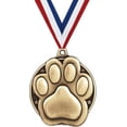 thumbnail image 1 of Paw Print Medals, 2" Gold Diecast Paw Print Medal Award 100 Pack, 1 of 3