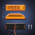 thumbnail image 3 of 10 Pcs 3.9 Inch 3 Truck Trailer Front Rear Led Side Marker Light Indicator Lamp Rock Light for Trailer Boat-Amber, 3 of 6