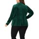 thumbnail image 3 of GRACE & GRANDEUR Blazer de Peplum para Mujeres Talla Grande de Manga Larga con Botones y Solapa de Terciopelo 4X Verde Oscuro, 3 of 6