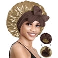 thumbnail image 1 of Gorro de dormir BONNET QUEEN de seda para mujer con cabello rizado, 1 of 6