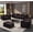 Brown, variant on 103.8" Chesterfield Sectional Sofa, 4-Seater Faux Leather Couch, Brown | Modern L-Shaped Button Tufted Sofa, 26.8" Deep Seat, 4 Pillows, Modular Coner Couch for Living Room, Villa