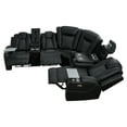 thumbnail image 4 of Naomi Home Chicago Corner Sofa Black Air Leather, Premium 5-Seater Reclining Sofa with Console, Cup Holders, USB Ports, Pillow Top Armrests & Split Back Design, -Color:Black, 4 of 19