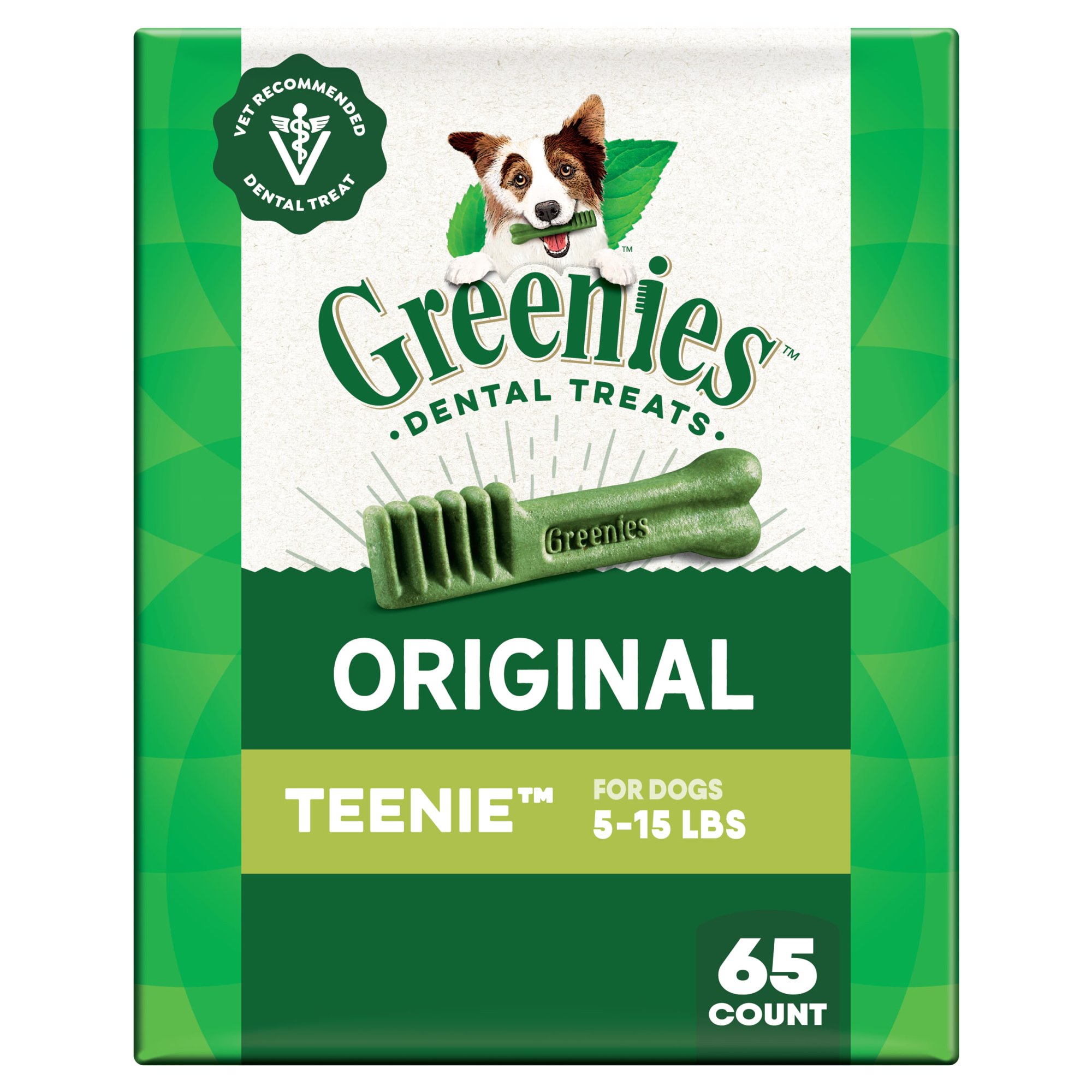 Greenies Original Flavor Adult Natural Dental Dog Treats Teenie Size, (4) 18-oz Packs (260 Count)