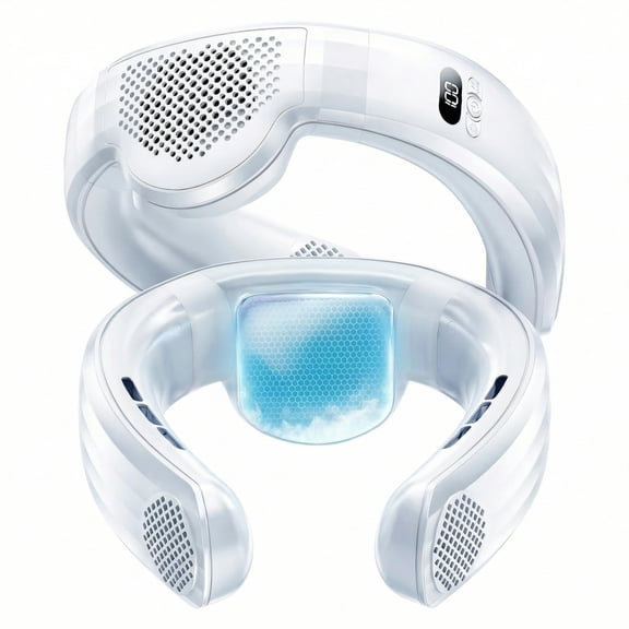 Neck Air Conditioner with Semiconductor Cooling Plate, 7000mAh Rechargeable Portable Neck Fan, 0.79lb Lightweight Neck Fans That Blow Cold Air in Office Environments Below 80°F, 13  Hour Runtime