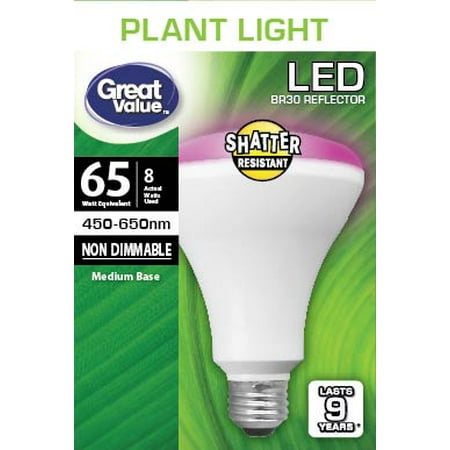 Great Value Led Br30 Reflector Plant Light Bulb 65w Great Value Led Br30 Reflector Plant Light Bulb 65w