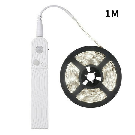 

LED Light String Induction LED Light Strip Battery Powered Cabinet Lamp Strip 1.5W 200lm Cool White 1 Meter 6500K