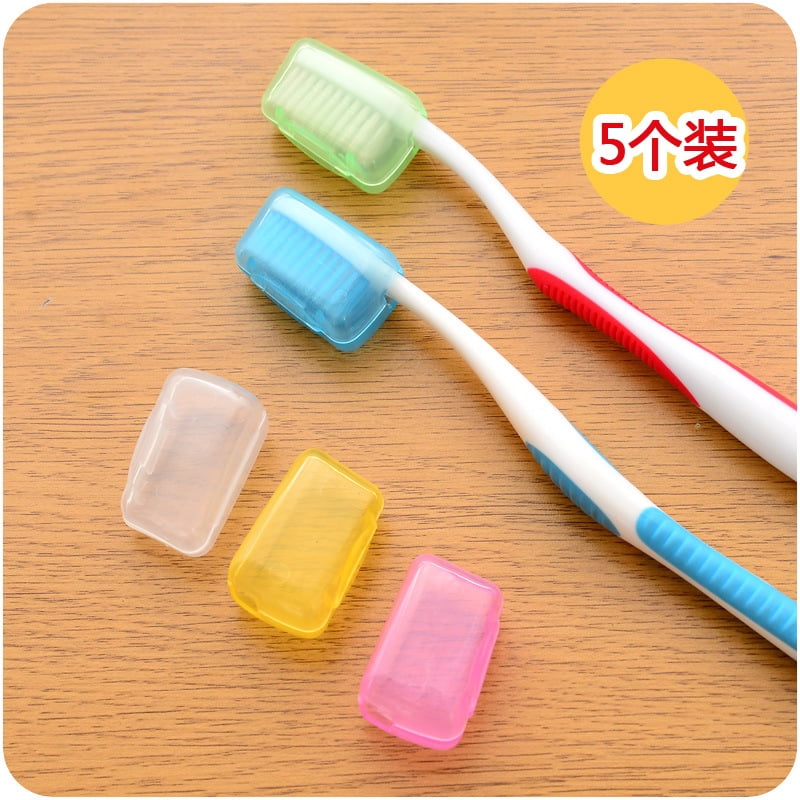 5pcs Random Color Toothbrush Head Cover Case Cap Travel Brush Cleaner Protect 
