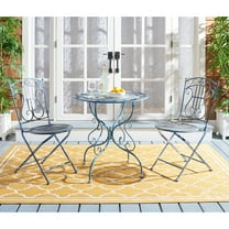 SAFAVIEH Semly Rustic Outdoor Patio 3 Pc Bistro Set, Antique Blue