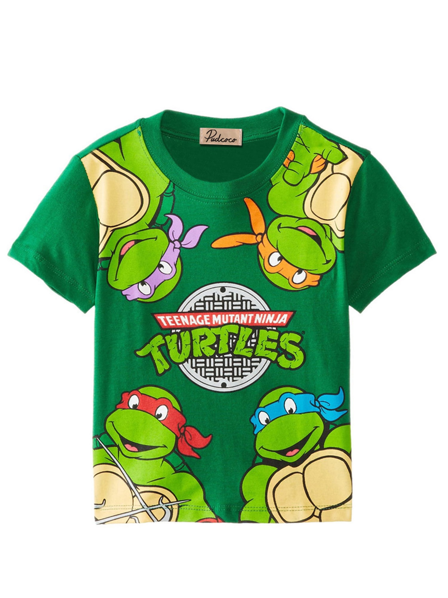 Boy's Kelly Green Teenage Mutant Ninja Turtles Boys Graphic T-Shirt Large 