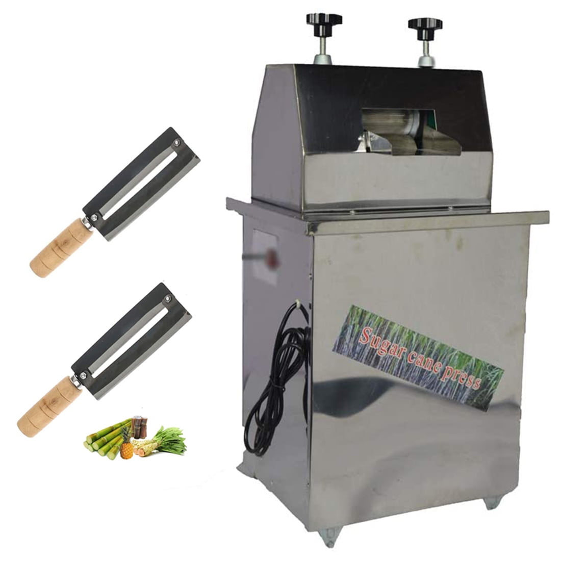 PreAsion Vertical Electric Sugar Cane Juicer Juice Press Extractor Silver 3 Roller
