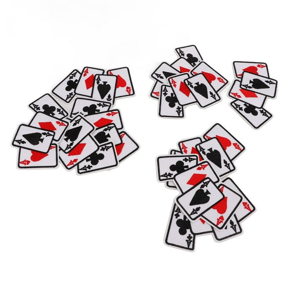 20Pcs Iron On Patch Embroidered Playing Card Applique for Clothes Dress Hat DIY Accessories