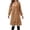 Khaki, variant on HAiming Womens Wool Coat 2025 Solid Lapel Long Sleeve Double Breasted Trench Coat Casual Mid Length Peacoat Jackets