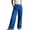 Blue-A, variant on Women's Vertical Striped Pants High Waist Button Fly Wide Leg Trousers with Pocket Slimming Work office Long Pants Casual Summer Wear Red