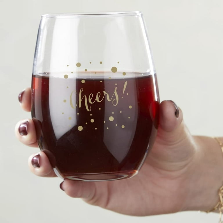 15oz Stemless Red Wine Glass 4-Pack – Cheers All