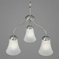 thumbnail image 3 of Classic Collection Three-Light Brushed Nickel Etched Glass Traditional Chandelier Light, 3 of 5