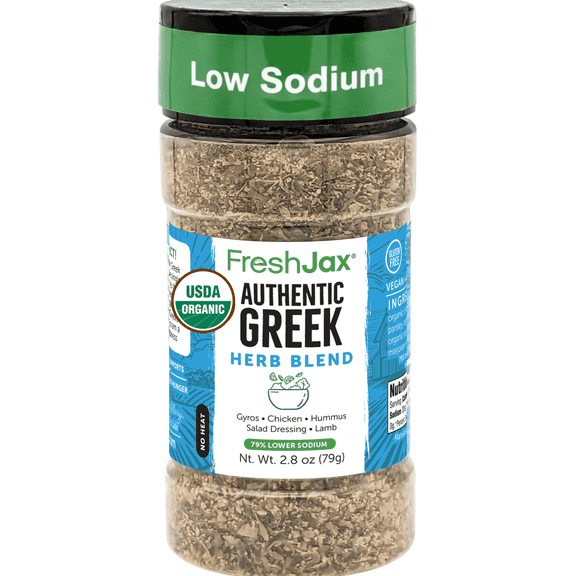 FreshJax Organic Greek Seasoning Blend, Mediterranean Herb Mix, 2.8 oz