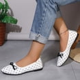 thumbnail image 6 of Ytobaz Flat Shoes for women Polka Dot Bow Canvas Ballet Flats Slip On Flat Shoes Office Work Dress Walking Travel Daily Casual Outfits Footwear, 6 of 9