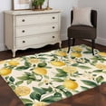 thumbnail image 3 of Vintage Lemon Area Rugs 3x5 ft Fruit Leaf Floral Beige Background Country Washable Rug Non Slip Indoor Carpet Absorbent Floor Mat for Living Room Bedroom Dining Room, 3 of 9