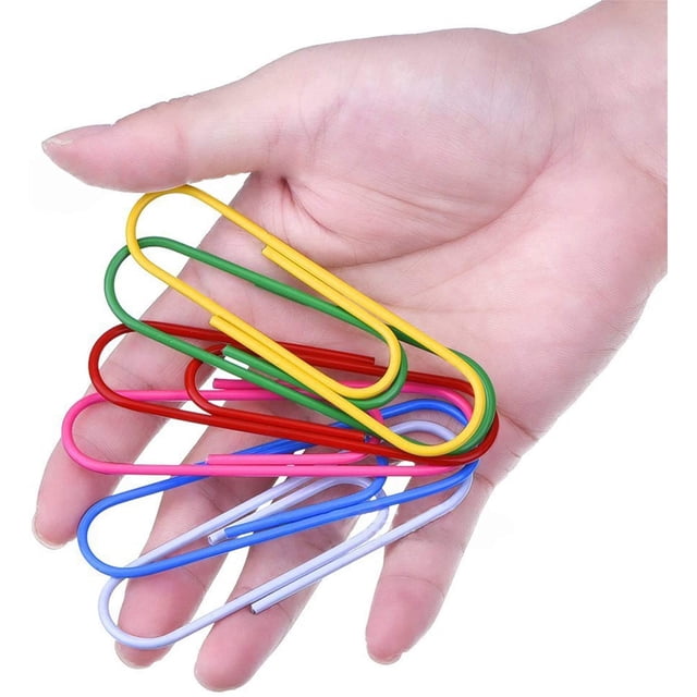 4 Inches Mega Large Paper Clips 40-Pack - 8 Colors per Pack 100mm Strong Metal Clips for Office Documents