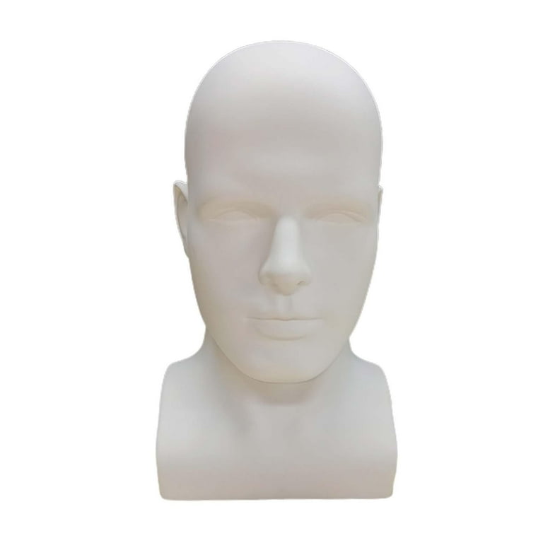 Male Mannequin Head Head Display Lightweight Smooth Durable Manikin Head  white 