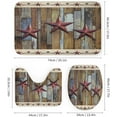 Rustic Texas Star Print Shower Curtain Sets 4 Piece,Vintage Farmhouse