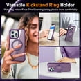 thumbnail image 4 of Case for iPhone 15 Pro Max 6.7 inch with 360°Rotatable Magnetic Ring Stand Compatible with MagSafe Lightweight and Translucent Matte Back Shockproof Protective Case Men Women Purple, 4 of 7