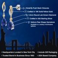 thumbnail image 2 of Gem Stone King 5.12 Cttw Blue Created Sapphire and White Lab Grown Diamond Dangle Earrings for Women | 925 Silver and 10K Yellow Gold | Gemstone September Birthstone | Pear Shape 9X6MM, 2 of 6