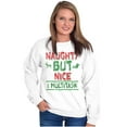 thumbnail image 4 of Funny Christmas Naughty But Nice Unisex Plus Fleece Graphic Sweatshirt Brisco Brands 4X, 4 of 5