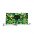 thumbnail image 7 of TSOVTHRID Shamrock Black Cat Print Clutch Purses for Women Party Handbag Evening Bags Lightweight Leather Shoulder Bag for Formal Party Cocktail Prom St. Patrick's Day, Green, 7 of 7