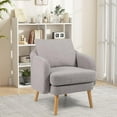 thumbnail image 5 of YYAo Lazy Chair, Accent Comfy Lounge Arm Chair,Sherpa Accent Chair Modern Living Room Chair with Seat Cushion-Grey, 5 of 10
