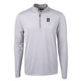 thumbnail image 2 of Men's Cutter & Buck Gray/White Detroit Tigers Virtue Eco Pique Micro Stripe Recycled Quarter-Zip Pullover Top, 2 of 3