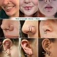 thumbnail image 4 of Hinged Nose Rings Hoops - 316L Surgical Steel Seamless Nose Piercing Jewelry Septum Clicker Lip Rings Cartilage Helix Daith Conch Tragus Rook Gold/Silver/Black/Rose Gold/Blue/Rainbow, 4 of 10
