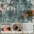 thumbnail image 5 of VUNATE 8'x10' Rugs for Living Room Washable Rugs Modern Abstract Distressed Indoor Rug Carpet Soft Fluffy Large Area Rugs for Living Room Bedroom Dining Room Office Foldable Nonslip Rug Teal, 5 of 7