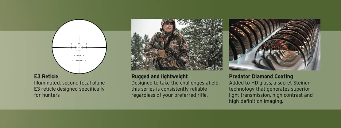 Steiner Optics Predator 4 2.5-10 x 42 E3 Reticle Riflescope and Sight for Hunting