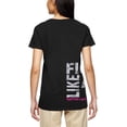 thumbnail image 3 of Fight Like a Girl Side Wrap Women's V-Neck T-Shirt - Black w/ Pink [S], 3 of 6